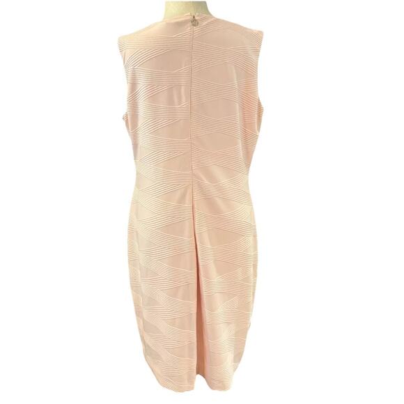 Tommy Hilfiger Bodycon Dress Womens 16 Pink Textured Pastel Informal Back Zip - Picture 4 of 7